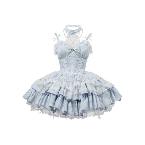 LEMON FAIRY Slip Dress Women's Blue