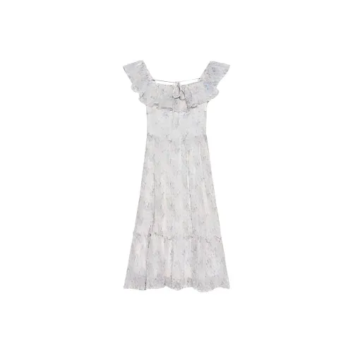 DOSOHEB Sleeveless Dress Women's Light Purple Floral