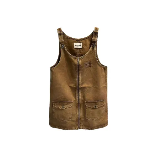 MIU MIU SS25 Slip Dresses Women's Brown
