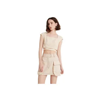 SUNDAY LIFE Casual Short Skirts Women's Ecru