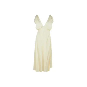 JIL SANDER V Neck Ruffle Detailed Dress
