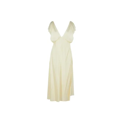 JIL SANDER V Neck Ruffle Detailed Dress