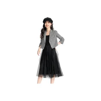Coredorm Two Piece Skirt Sets Women's Set Black White Top+Black Bottom