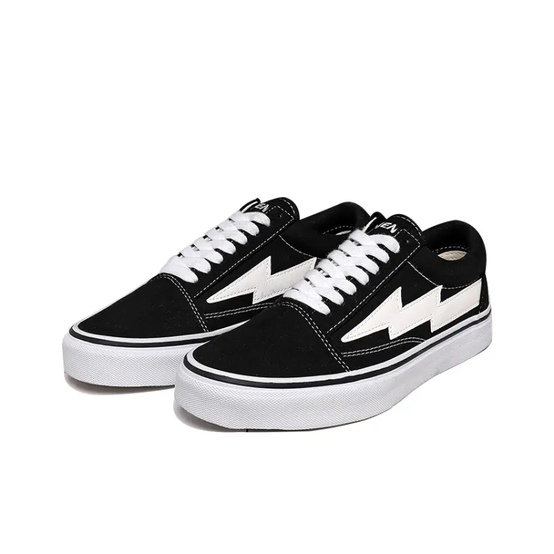 REVENFE X SPOTM x BURNING FLAME Slip Resistant, Abrasion Resistant, Breathable Low Top Canvas Shoes Unisex-21