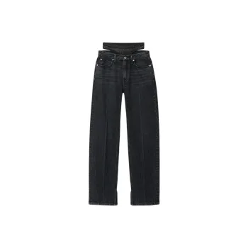 Alexander Wang Pre Styled Straight Leg Slit Hem Jeans