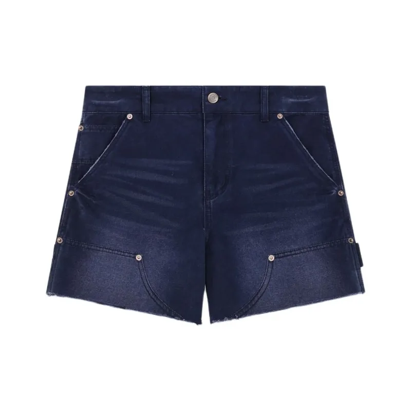 WE11DONE SS24 Denim Shorts Women's Blue-0