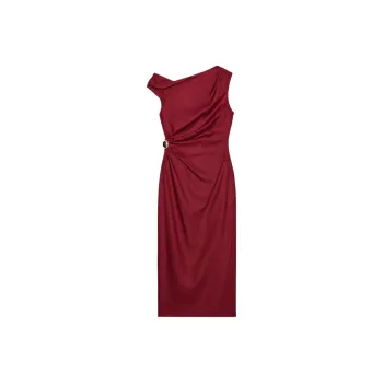 ZARA Sleeveless Dress Women's Dark Red