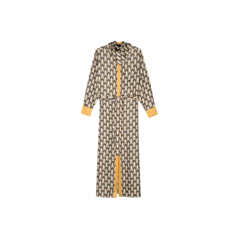 Lorena Antoniazzi Geometric pattern Maxi Silk Dress-0
