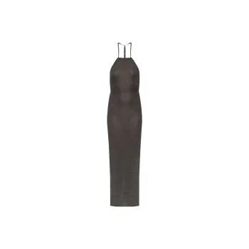 Balenciaga Glitter Effect Backless Maxi Dress