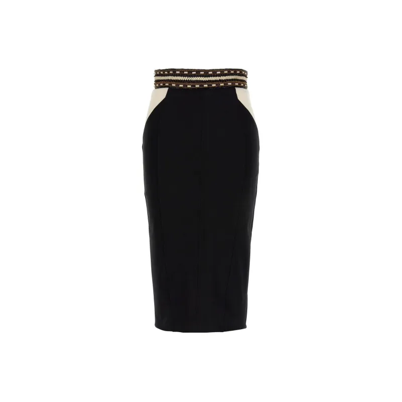 Elisabetta Franchi Casual Long Skirts Women's Black-0
