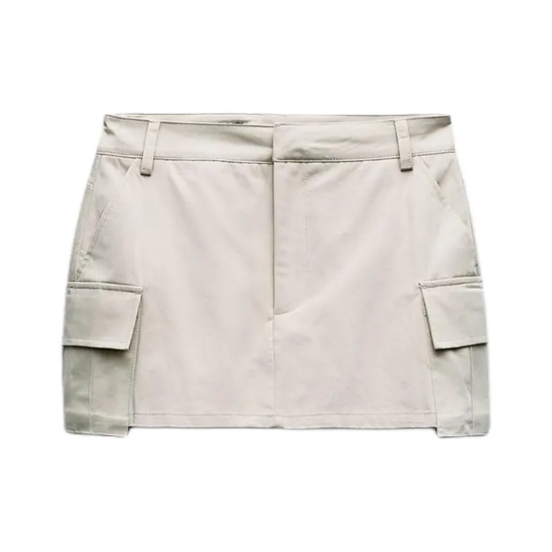 ZARA Casual Shorts Women's Beige Yellow-0
