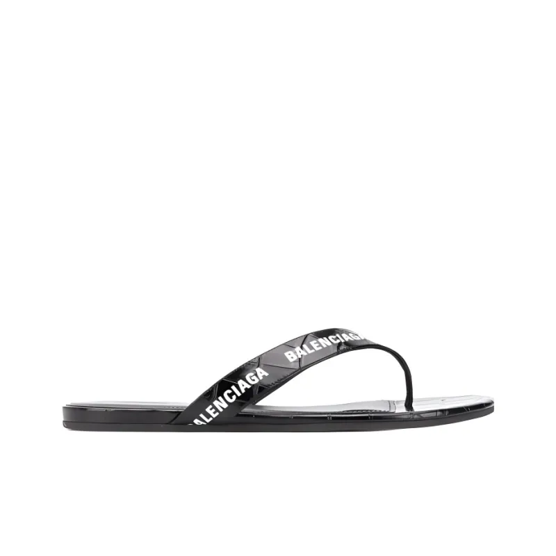 Balenciaga Round Thong Sandal Black White Women's-1