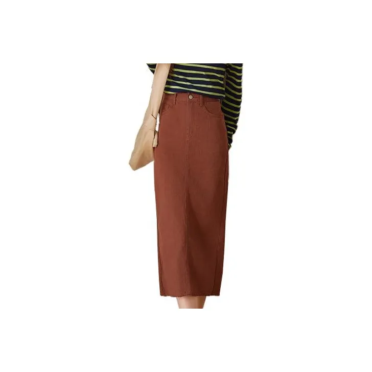 Mt Casual Long Skirts Women's Burgundy-0