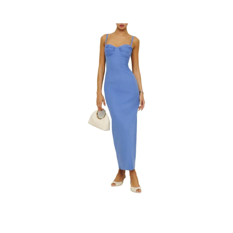 REFORMATION Stormi Dress Slip Dresses Women's Blue Purple-0
