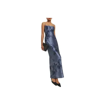 REFORMATION Frankie Silk Dress Slip Dresses Women's Dark Blue