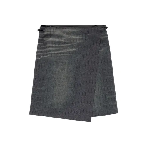 DIESEL O-Kessy Pinstripe-pattern Wrap Skirt