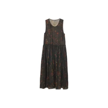 UMA WANG Floral Printed Sleeveless Midi Dress