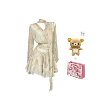 FLIM Long Sleeved Dress Women's Apricot Bear Box