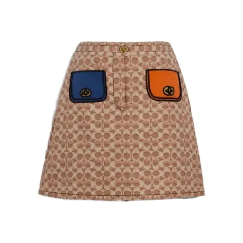 COACH Casual Short Skirts Women's Caramel