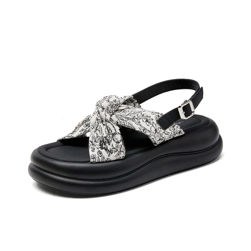 EXULL Q One Strap Sandals Women's Black-1