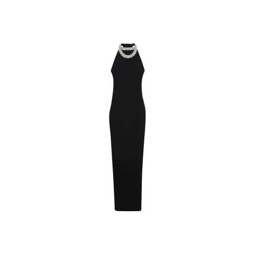 BALMAIN Halterneck Embellished Neck Long Dress