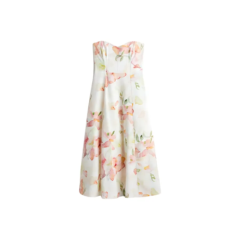 H&M Sleeveless Dress Women's White/Floral-0