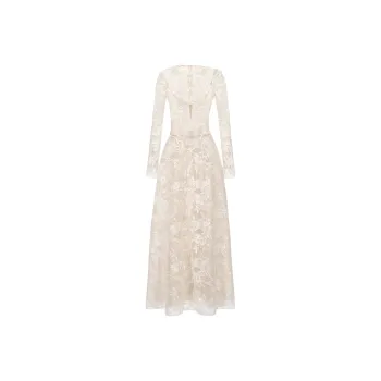 MONTSAND SS25 Ivory Lace Maxi Dress Long Sleeved Dress Women's Ivory