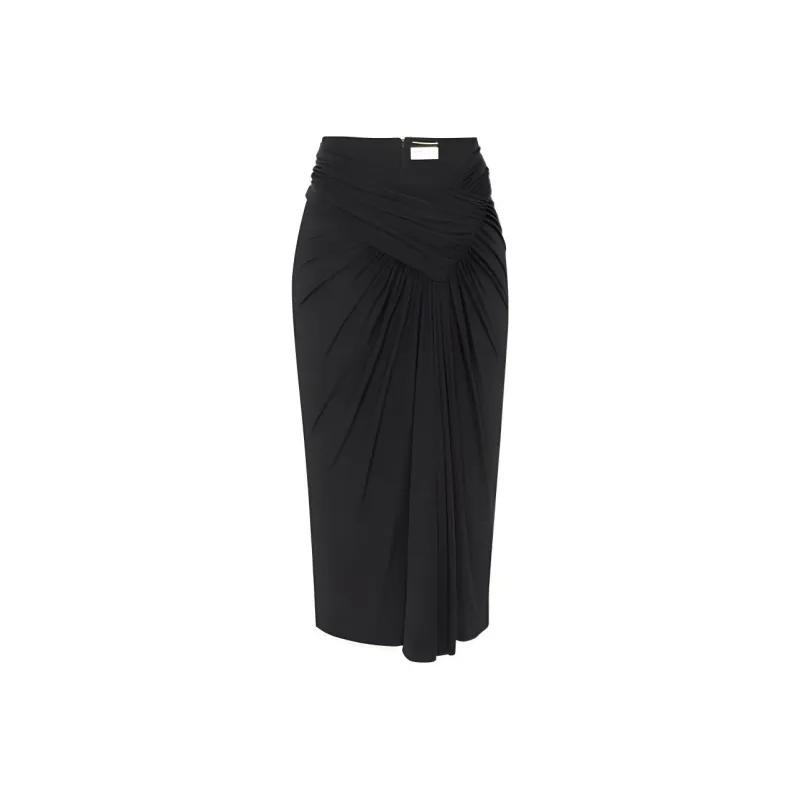 SAINT LAURENT Draped Pencil Miniskirt-0