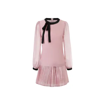 Fish Rabbits Long Sleeved Dress Women's Pink