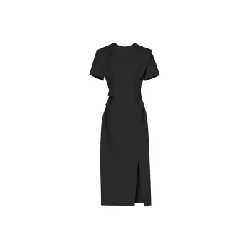 Duffy Fashion Short Sleeved Dresses Women's Black