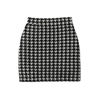 Burberry Houndstooth Pattern Knitted Mini Skirt