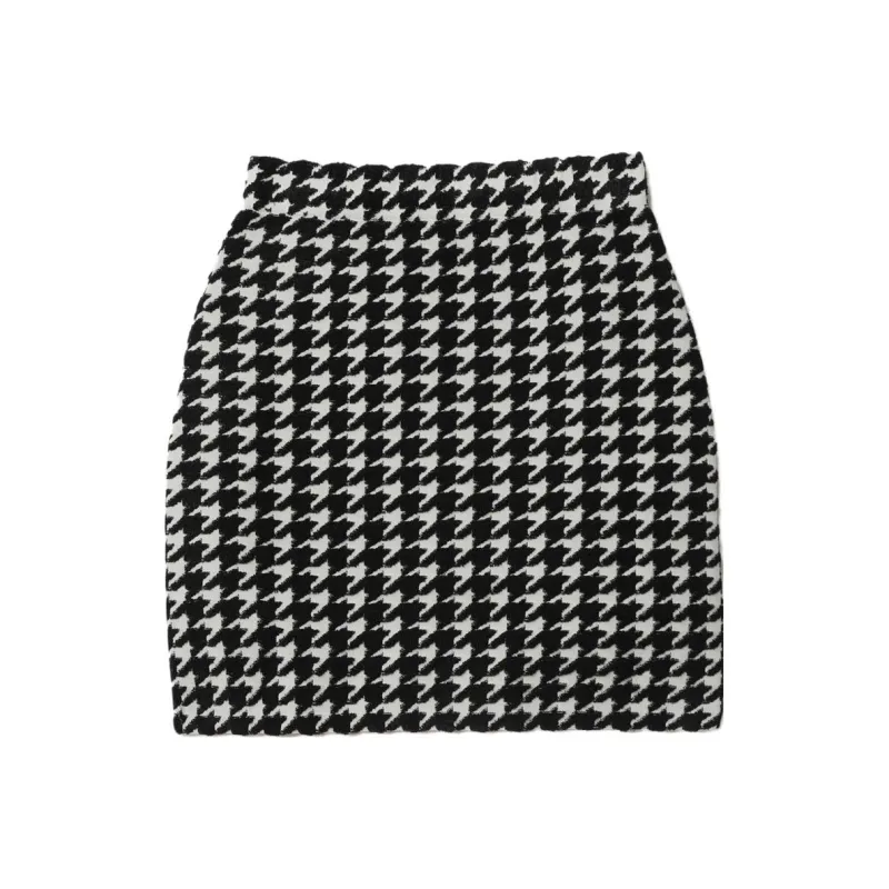 Burberry Houndstooth Pattern Knitted Mini Skirt-0