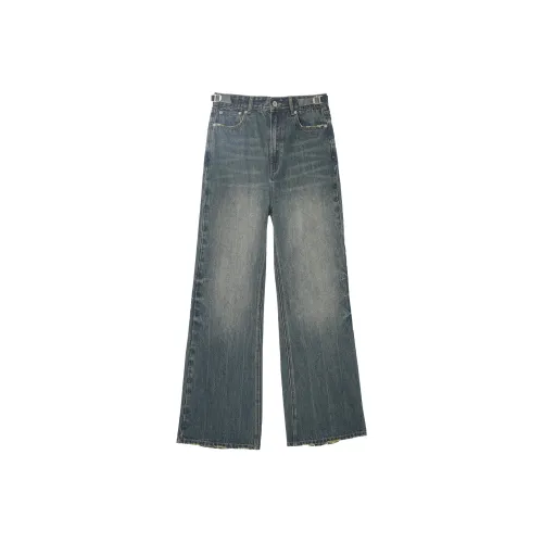 UNVESNO Jeans Women's Empire Blue