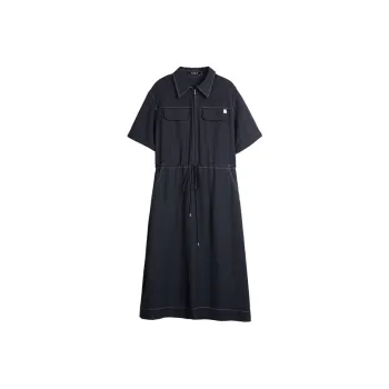 ELLE Short Sleeved Dress Women's Navy Blue