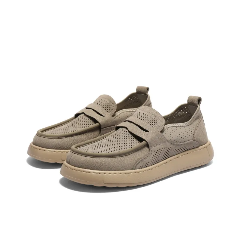 BELLE Men's Casual Shoes Men Low Top Gray/Khaki/Earth Yellow-29