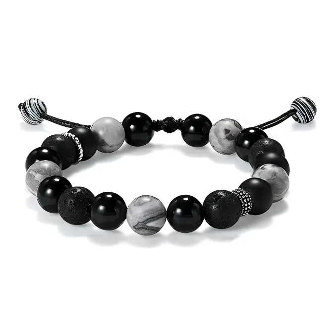 MUXIANG Obsidian Bracelets Unisex-0