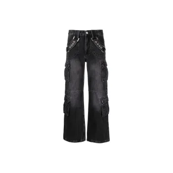 Misbhv Harness Strap Wide Leg Cargo Jeans
