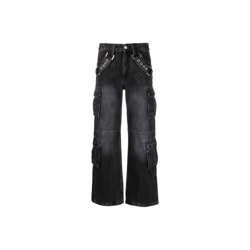 Misbhv Harness Strap Wide Leg Cargo Jeans-0