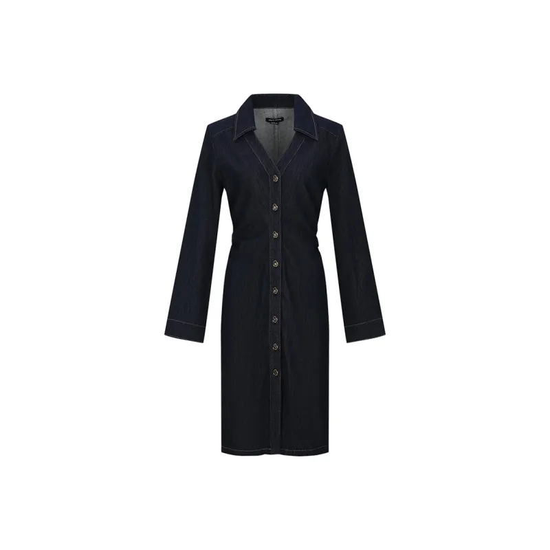 URBAN REVIVO Long Sleeved Dress Women's Sky Blue-0