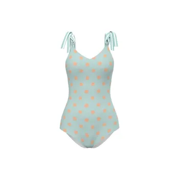 TOSWIM One Piece Swimsuits Women's Mint Polka Dot