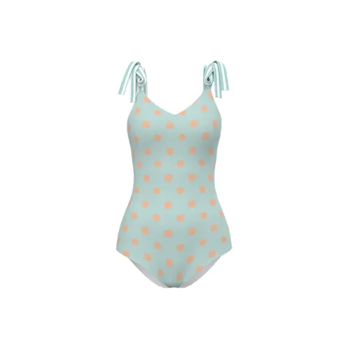TOSWIM One Piece Swimsuits Women's Mint Polka Dot