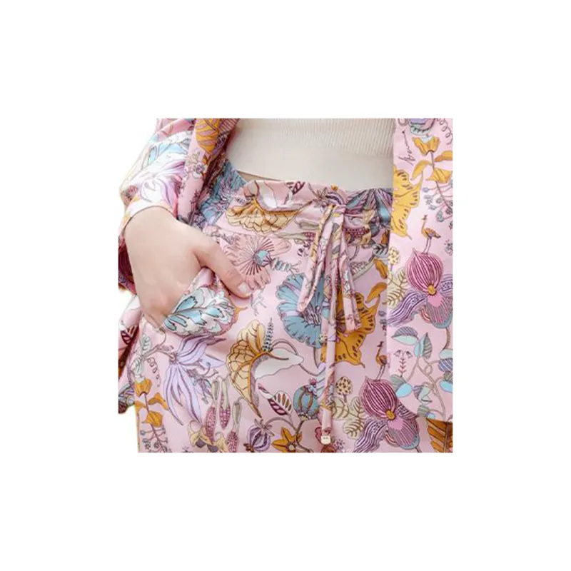 BESIONIA SS25 Casual Pants Women's Pink Floral-5