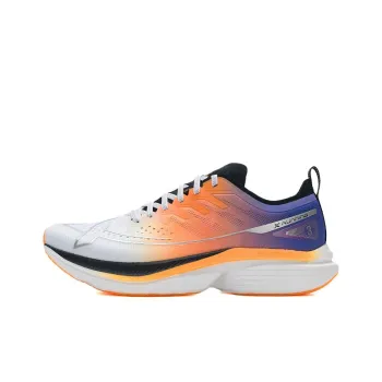 XTEP One Piece Molding 3 Anti Slip Wear Resistant Low Top Casual Racing Running Shoes Men's White Orange Purple