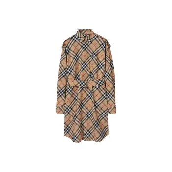 Burberry Vintage Check Belted Shirt Dress