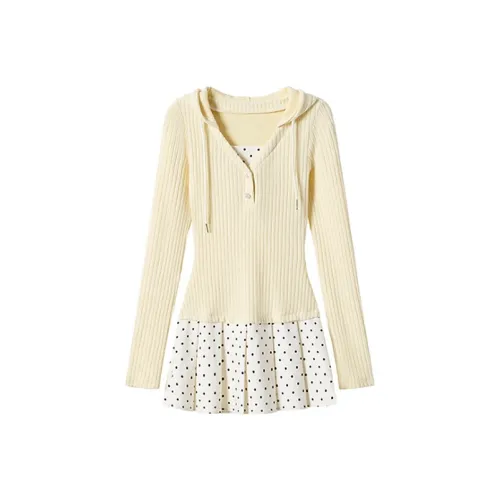 KYKW Dress Women's Light Yellow