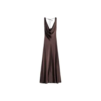 ZARA ZW Series Slip Dress Women's Brown