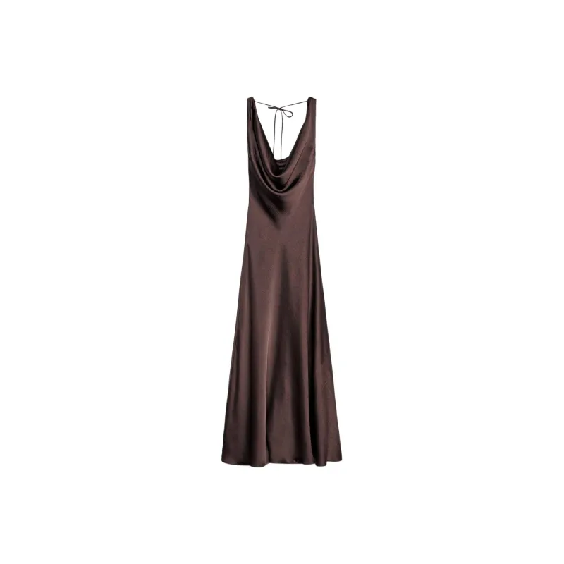 ZARA ZW Series Slip Dress Women's Brown-0