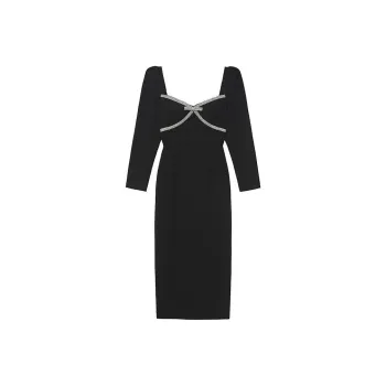 Self portrait Long Sleeved Dresses Women's Classic Black