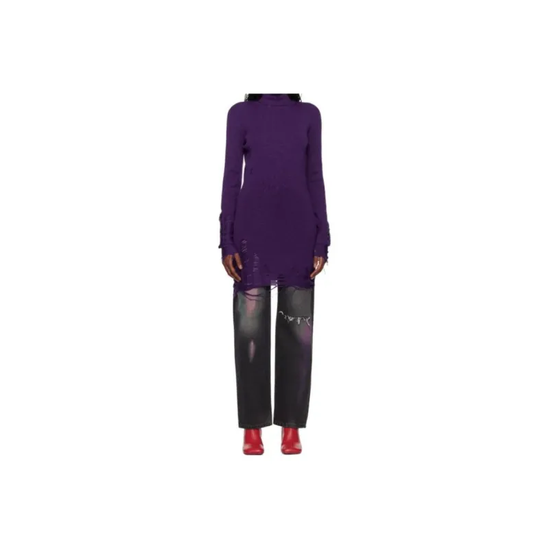 MM6 Maison Margiela Long Sleeved Dress Women's Purple-0