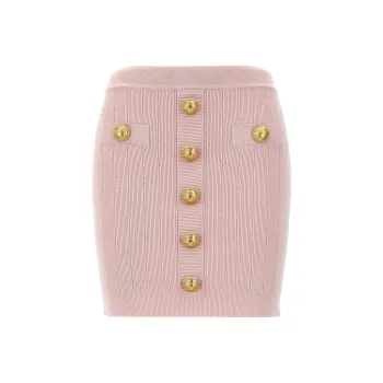 BALMAIN Button Detailed High Rise Mini Skirt